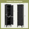 Costway Tall Bathroom Floor Cabinet Narrow Linen Tower with 2 Doors & Adjustable Shelf Black/Coffee/Grey